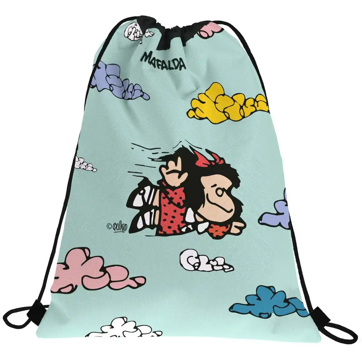 Sac a dos serre par des ficelles grafoplas mafalda bleu 36 x 47 cm _9209. Bienvenue chez DIAYTAR COTE D'IVOIRE - Où le Shopping Rime avec Diversité. Plongez dans notre univers de produits et découvrez des trésors qui représentent la richesse culturelle du Côte d'Ivoire.