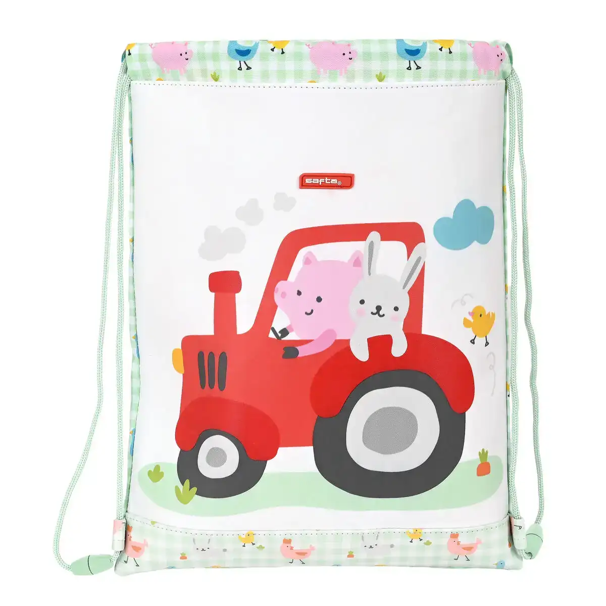 Sac a dos serre par des ficelles safta granja blanc vert 26 x 34 x 1 cm _3244. DIAYTAR COTE D'IVOIRE - Où Chaque Détail Compte. Naviguez à travers notre gamme variée et choisissez des articles qui ajoutent une touche spéciale à votre quotidien, toujours avec qualité et style.