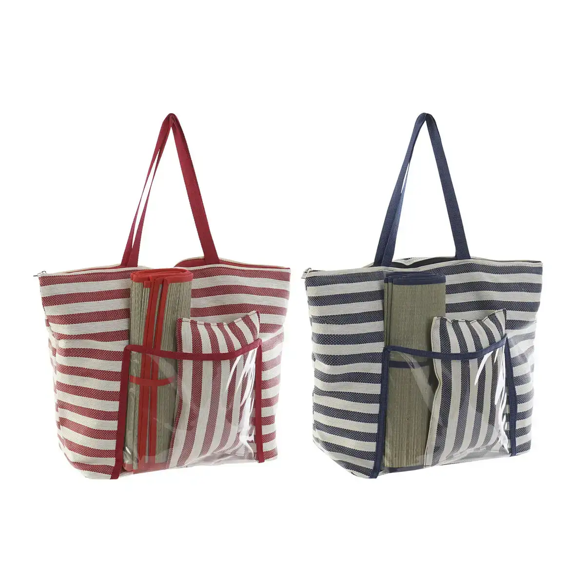 Sac de plage dkd home decor 55 x 17 x 35 cm toile rouge bleu pvc 2 unites _3130. DIAYTAR COTE D'IVOIRE - Votre Compagnon Shopping, Votre Style Unique. Explorez notre boutique en ligne pour dénicher des trésors qui expriment qui vous êtes, de la mode à la maison.