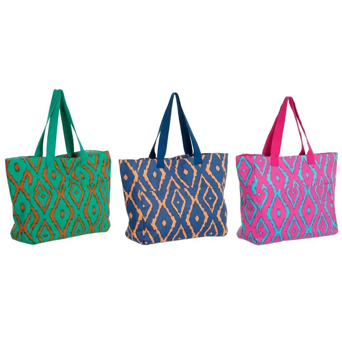 Sac de plage dkd home decor bleu vert orange fuchsia 55 x 14 x 35 cm 3 unites _5009. DIAYTAR COTE D'IVOIRE - Où Chaque Détail Fait la Différence. Parcourez notre sélection soignée et choisissez des articles qui rehaussent votre quotidien, du fonctionnel à l'esthétique.
