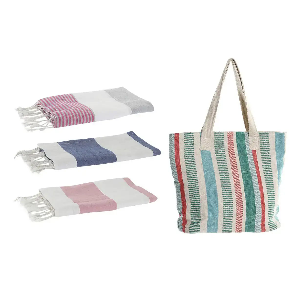 Sac de plage dkd home decor multicouleur 90 x 1 x 180 cm 3 unites _5838. DIAYTAR COTE D'IVOIRE - Votre Source d'Inspiration Shopping. Parcourez nos rayons et trouvez des articles qui vous inspirent, que ce soit pour votre style, votre maison ou votre vie quotidienne.