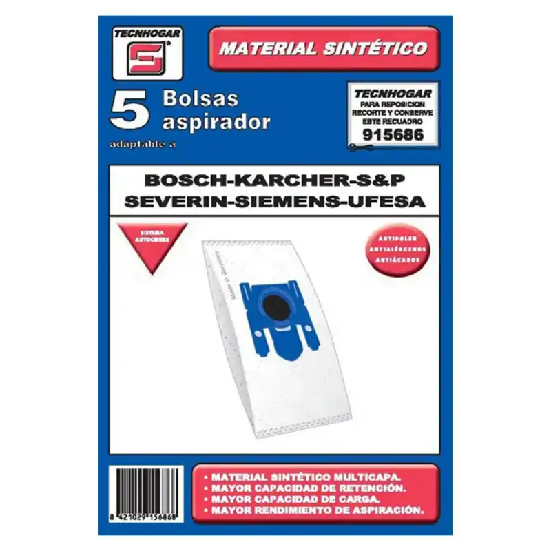 Sac de rechange pour aspirateur tecnhogar 177y1 5 uds _5953. DIAYTAR COTE D'IVOIRE - L'Art de Vivre le Shopping Authentique. Découvrez notre boutique en ligne et trouvez des produits qui célèbrent la culture et l'héritage du Côte d'Ivoire.