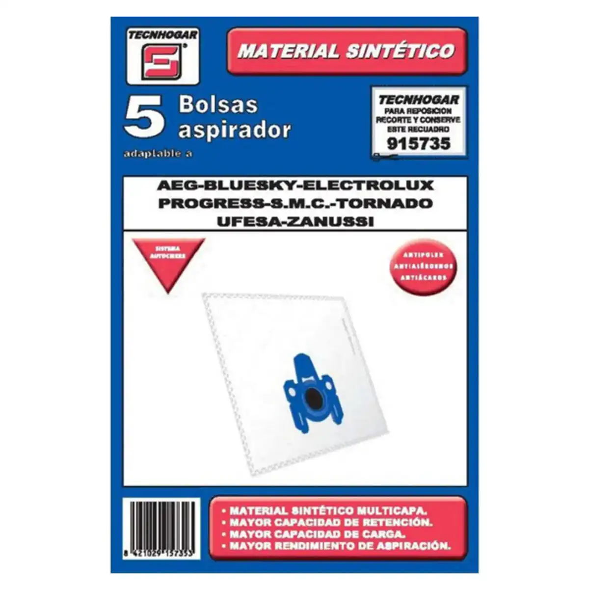 Sac de rechange pour aspirateur tecnhogar 177y5 5 uds _9725. DIAYTAR COTE D'IVOIRE - Où Choisir est une Découverte. Parcourez notre catalogue et trouvez des articles qui éveillent votre curiosité et enrichissent votre expérience shopping.