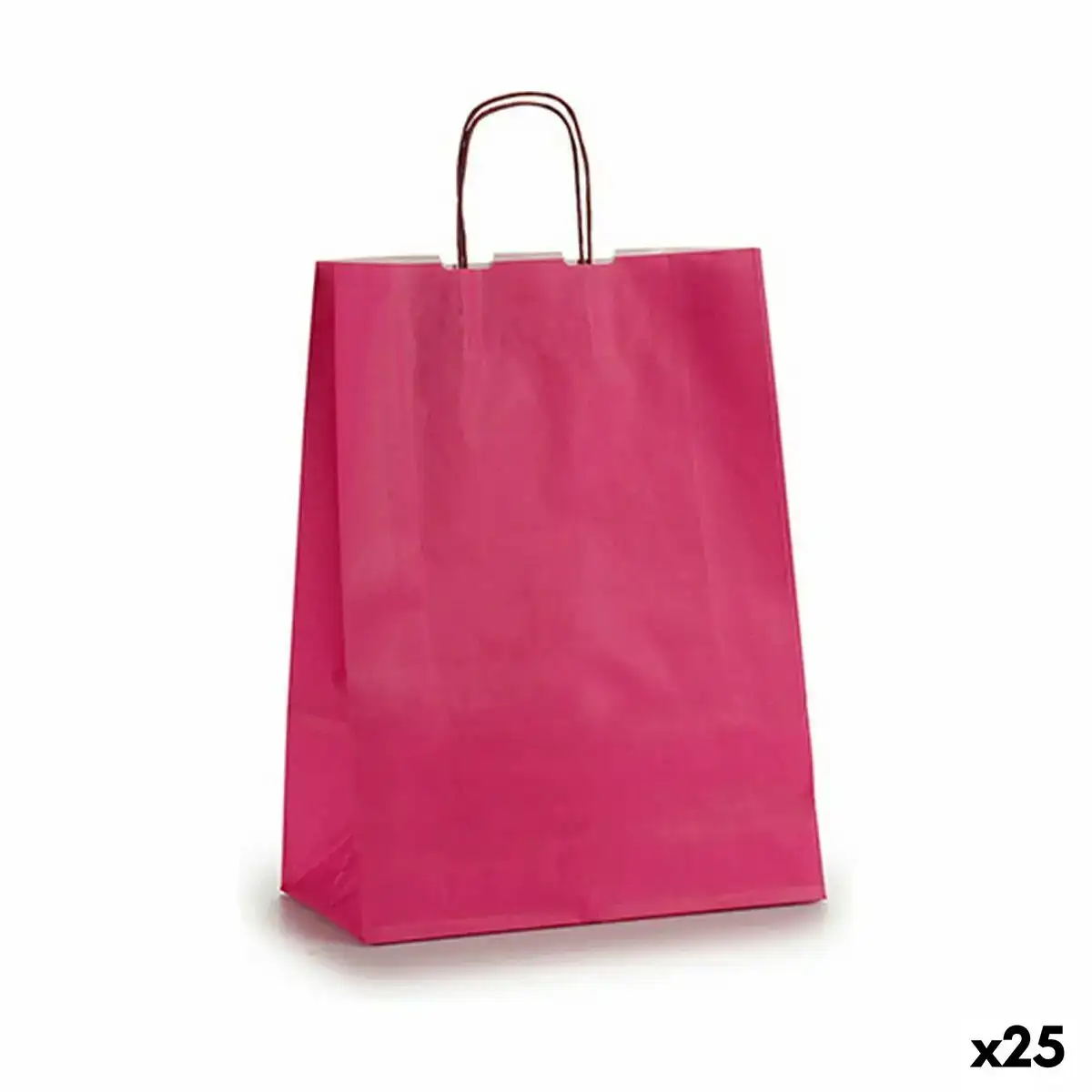 Sac en papier 12 x 52 x 32 cm rose 25 unites _9376. DIAYTAR COTE D'IVOIRE - Où le Shopping est un Plaisir Engagé. Parcourez notre catalogue et choisissez des produits qui respectent vos valeurs et vos attentes.