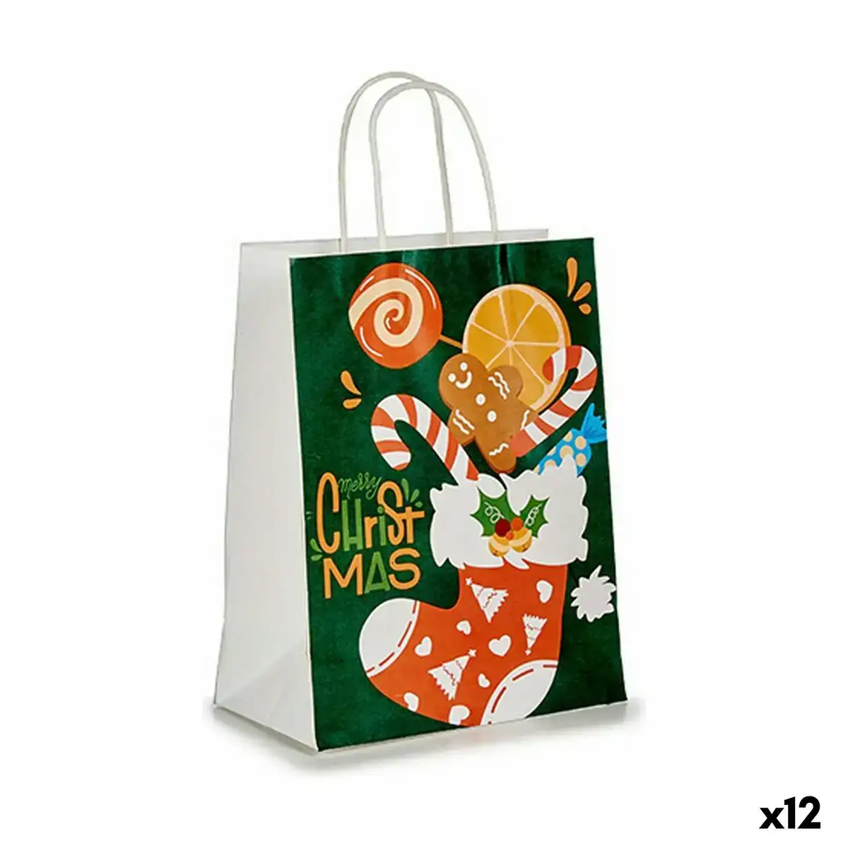 Sac en papier chaussette de noel vert 12 unites _8772. Bienvenue chez DIAYTAR COTE D'IVOIRE - Où Choisir est une Invitation au Voyage. Explorez notre boutique en ligne et découvrez des produits qui vous transportent dans l'univers du Côte d'Ivoire.