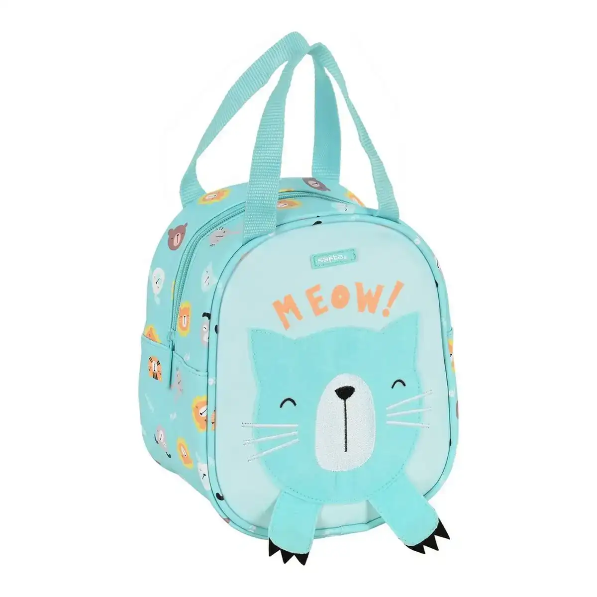 Sac glaciere gouter safta cat turquoise 19 x 22 x 14 cm _3550. DIAYTAR COTE D'IVOIRE - Où Chaque Produit est une Histoire à Raconter. Découvrez notre sélection de produits qui vous permettent de créer votre propre récit à travers vos achats.
