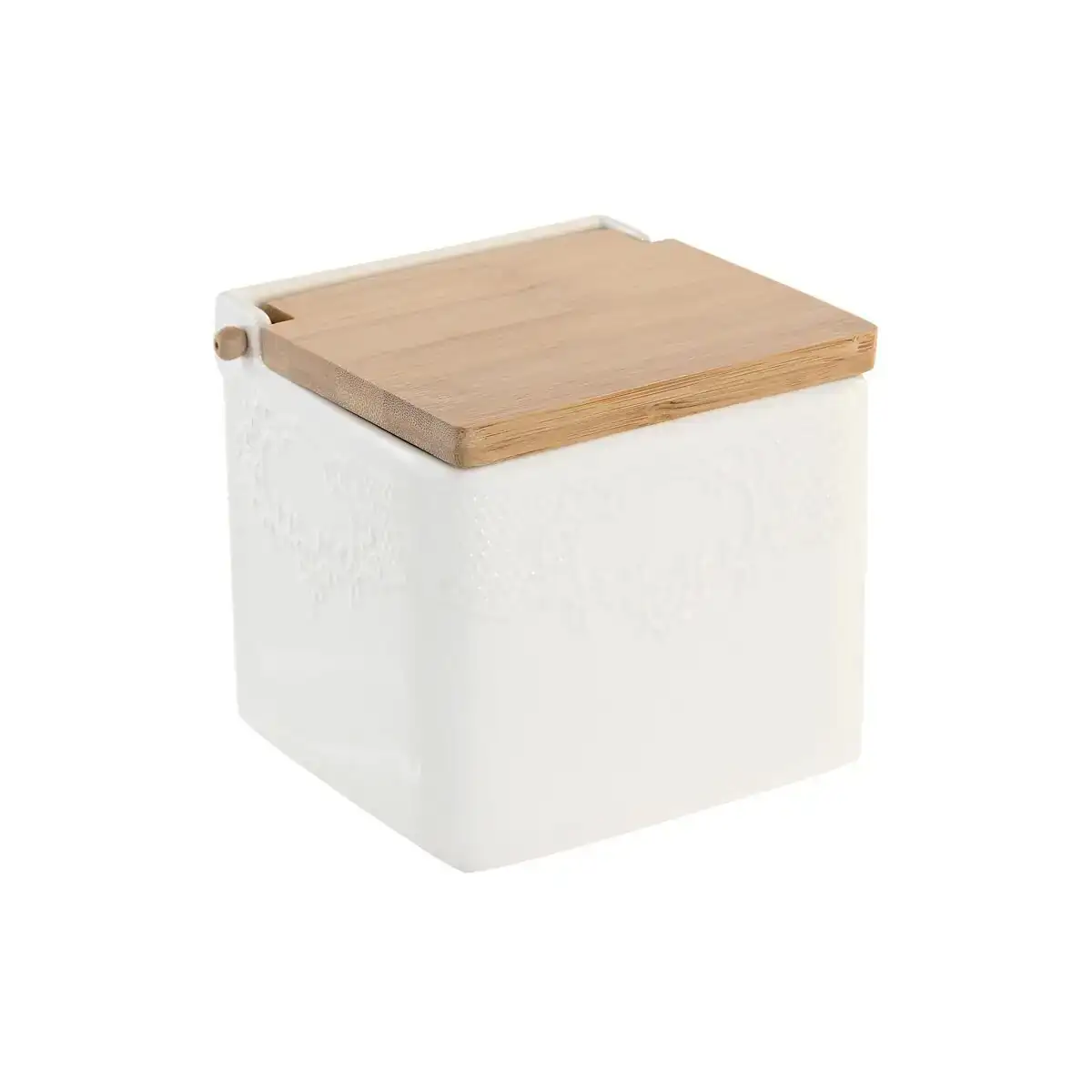 Saliere avec couvercle dkd home decor 10 5 x 9 x 9 cm naturel porcelaine blanc_5968. DIAYTAR COTE D'IVOIRE - Où Choisir est un Acte d'Amour pour le Côte d'Ivoire. Explorez notre boutique en ligne et choisissez des articles qui célèbrent la culture et l'artisanat du pays.