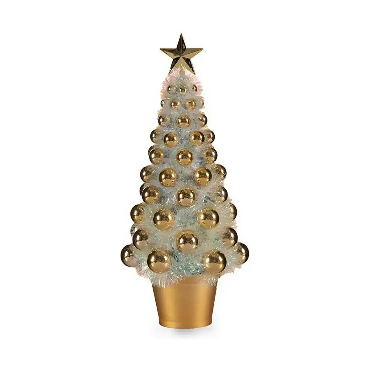 Sapin de noel iridescent dore plastique 16 x 37 5 x 16 cm polypropylene_5333. Bienvenue chez DIAYTAR COTE D'IVOIRE - Où le Shopping Rime avec Diversité. Plongez dans notre univers de produits et découvrez des trésors qui représentent la richesse culturelle du Côte d'Ivoire.