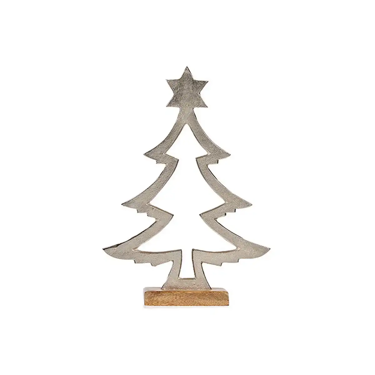 Sapin de noel silhouette 4 6 x 39 x 27 cm argente metal bois_7982. DIAYTAR COTE D'IVOIRE - Votre Destination pour un Shopping Inégalé. Naviguez à travers notre sélection minutieuse pour trouver des produits qui répondent à tous vos besoins.