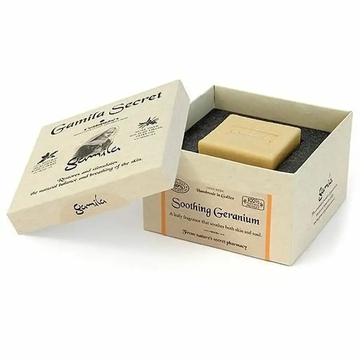 Savon gamila secret soothing geranium 115 g_4762. Bienvenue chez DIAYTAR COTE D'IVOIRE - Votre Destination Shopping Complète! Découvrez une boutique en ligne généraliste au Côte d'Ivoire offrant une vaste gamme de produits, allant des vêtements aux gadgets électroniques, en passant par l'artisanat local.