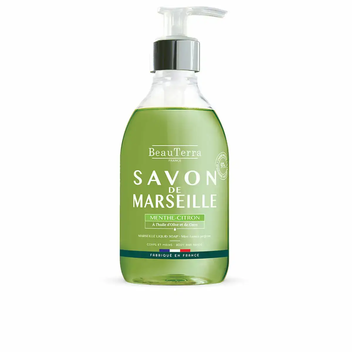 Savon liquide beauterra marseille mains universel citron menthe 300 ml_8679. DIAYTAR COTE D'IVOIRE - Votre Source de Découvertes Shopping. Découvrez des trésors dans notre boutique en ligne, allant des articles artisanaux aux innovations modernes.