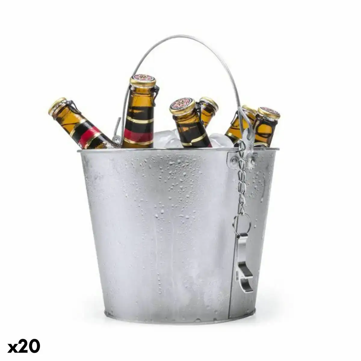 Seau a glace avec poignee et decapsuleur en aluminium 145332 20 unites _2664. Bienvenue chez DIAYTAR COTE D'IVOIRE - Où Chaque Achat Fait une Différence. Découvrez notre gamme de produits qui reflètent l'engagement envers la qualité et le respect de l'environnement.