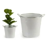 Seau blanc metal argent 29 x 27 x 37 cm _5563. DIAYTAR COTE D'IVOIRE - Votre Paradis Shopping au Cœur du Côte d'Ivoire. Explorez notre boutique en ligne et découvrez des produits conçus pour enchanter chaque aspect de votre vie.