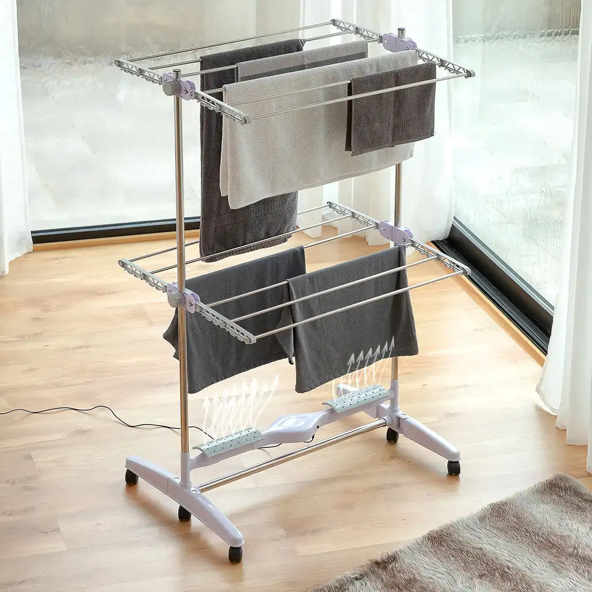 Sechoir electrique pliable avec flux d air breazy innovagoods 12 barres 24w_3878. DIAYTAR COTE D'IVOIRE - Où Chaque Achat Raconte une Histoire. Parcourez notre boutique en ligne pour trouver des articles qui évoquent le savoir-faire et la tradition du Côte d'Ivoire.