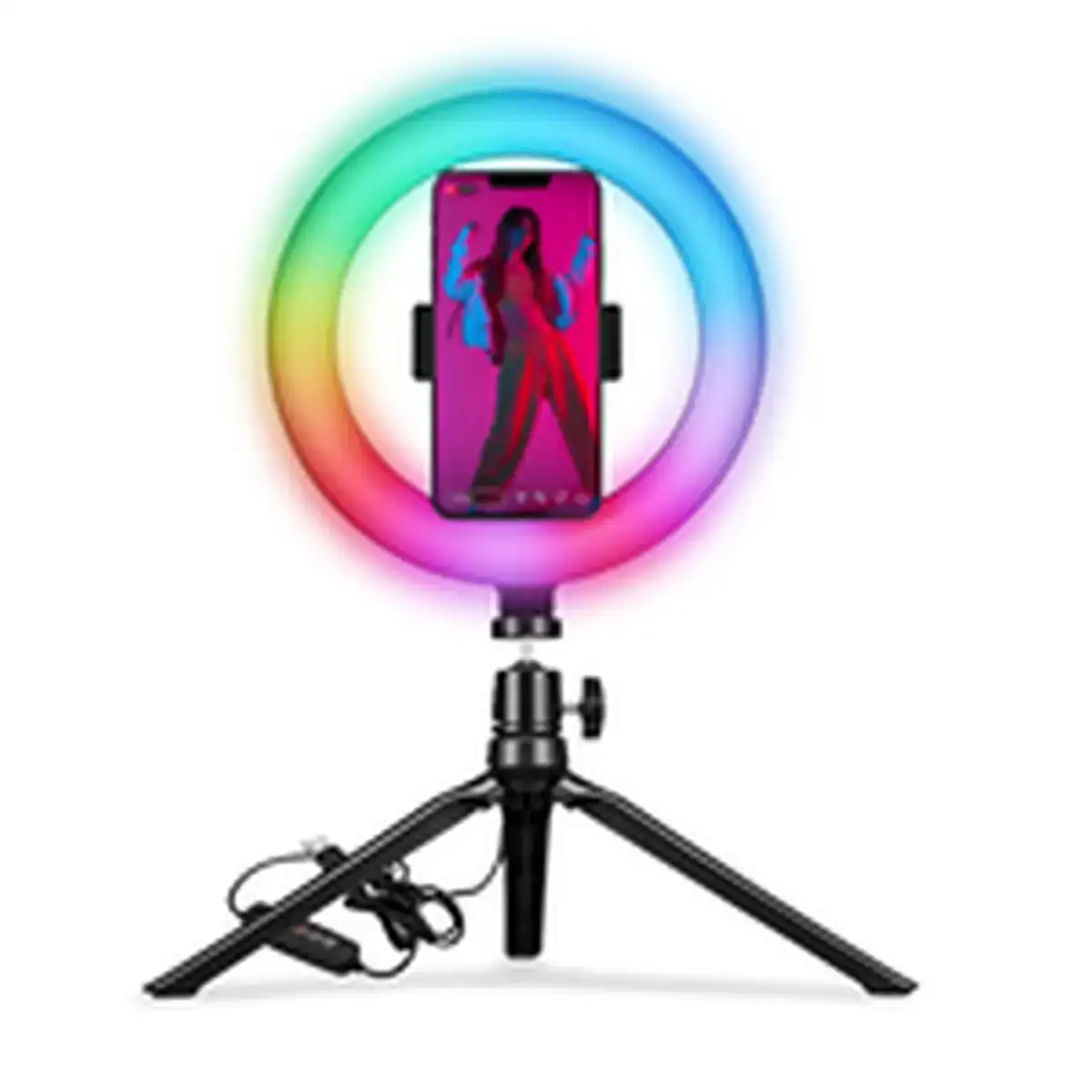 Selfie ring light anneau de lumiere avec triepied et telecommande celly clickringrgbbk_3297. Entrez dans l'Univers de DIAYTAR COTE D'IVOIRE - Où Choisir est un Plaisir. Explorez notre gamme variée et trouvez des articles qui parlent à votre cœur et à votre style.