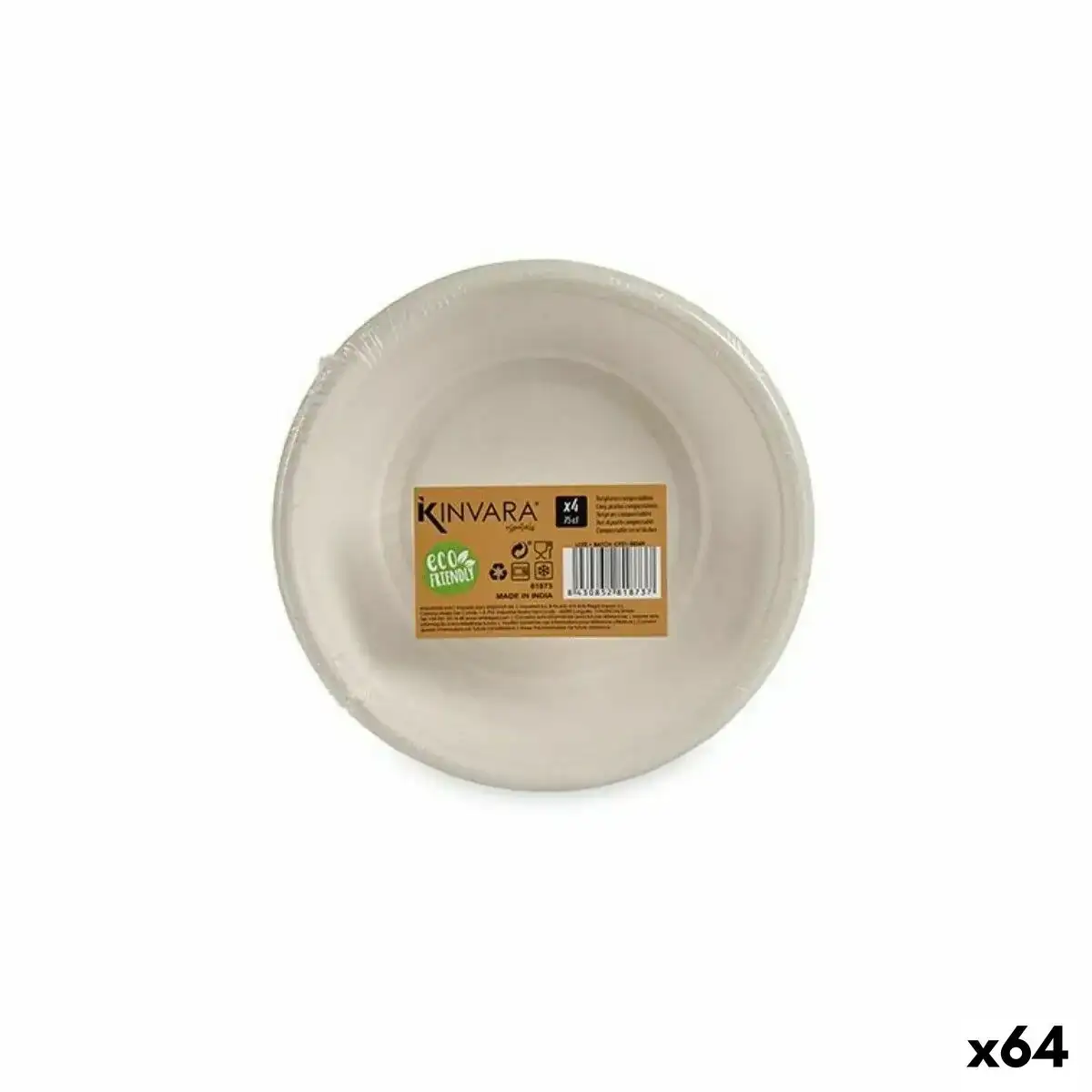 Service de vaisselle compostable blanc 64 unites_6187. DIAYTAR COTE D'IVOIRE - Où Choisir est un Acte d'Amour pour le Côte d'Ivoire. Explorez notre boutique en ligne et choisissez des articles qui célèbrent la culture et l'artisanat du pays.