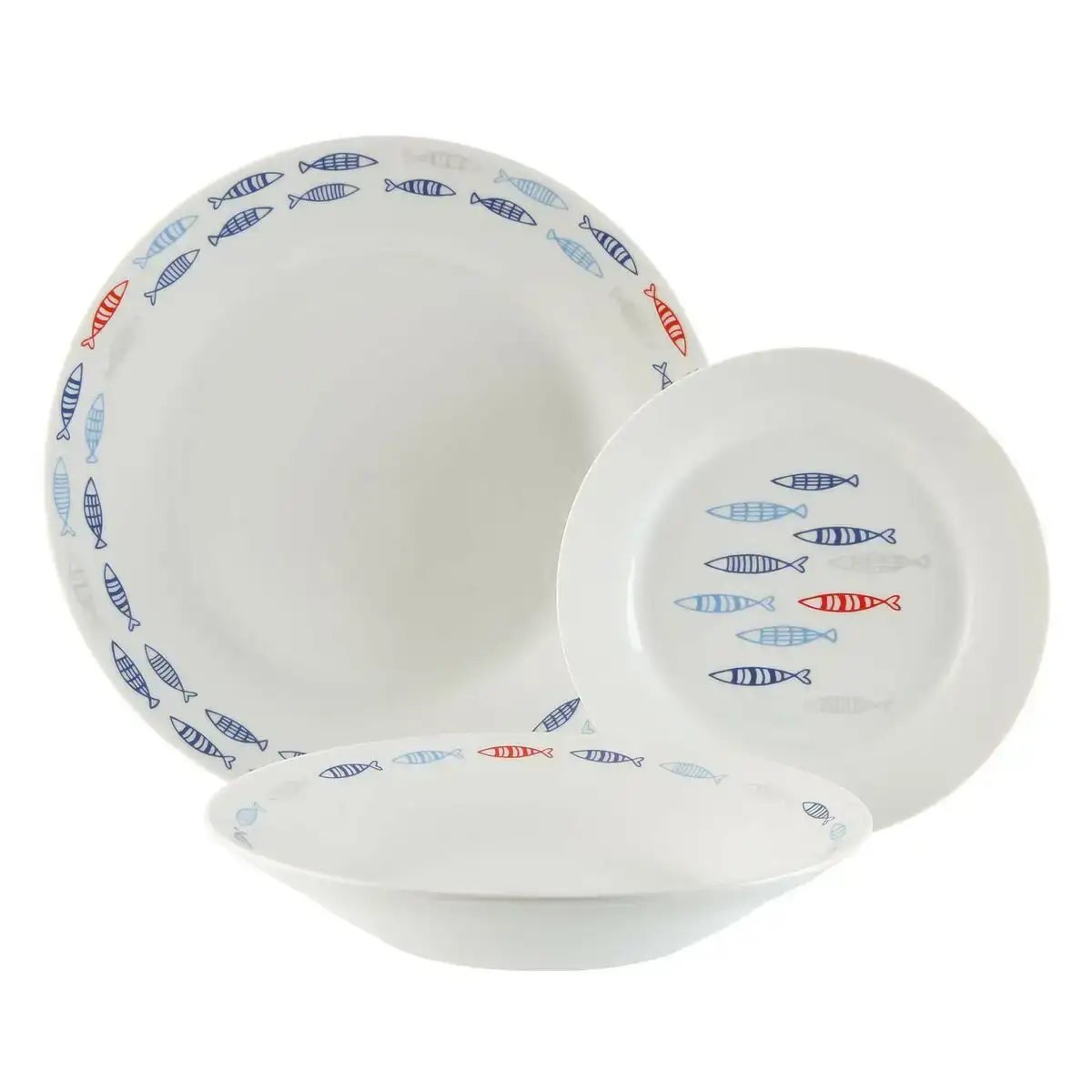 Service de vaisselle versa poissons porcelaine 18 pieces_8059. DIAYTAR COTE D'IVOIRE - Où Choisir est un Plaisir. Explorez notre boutique en ligne et choisissez parmi des produits de qualité qui satisferont vos besoins et vos goûts.