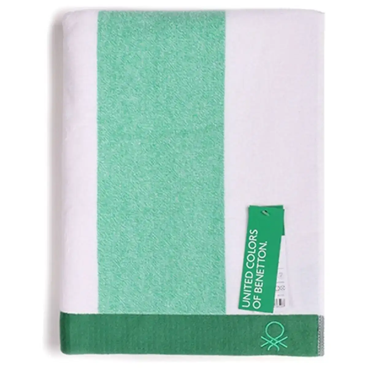 Serviette de plage benetton vert coton tissu eponge 90 x 160 cm _7215. DIAYTAR COTE D'IVOIRE - Votre Passage vers l'Exceptionnel. Explorez notre boutique en ligne, où chaque produit est choisi avec soin pour offrir une expérience de shopping inoubliable.