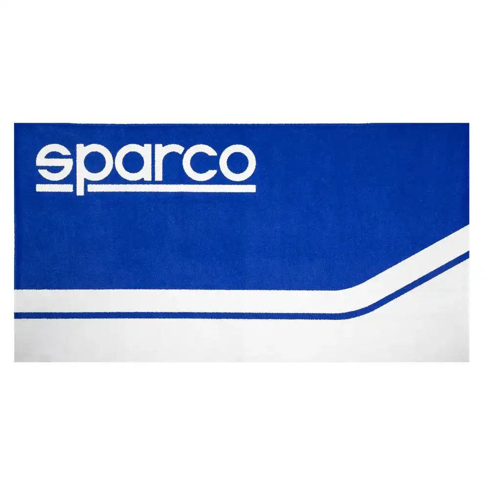 Serviette de plage sparco bleu blanc_3471. DIAYTAR COTE D'IVOIRE - Là où Chaque Produit a son Histoire. Découvrez notre gamme de produits, chacun portant en lui le récit de l'artisanat et de la passion, pour vous offrir une expérience de shopping authentique.
