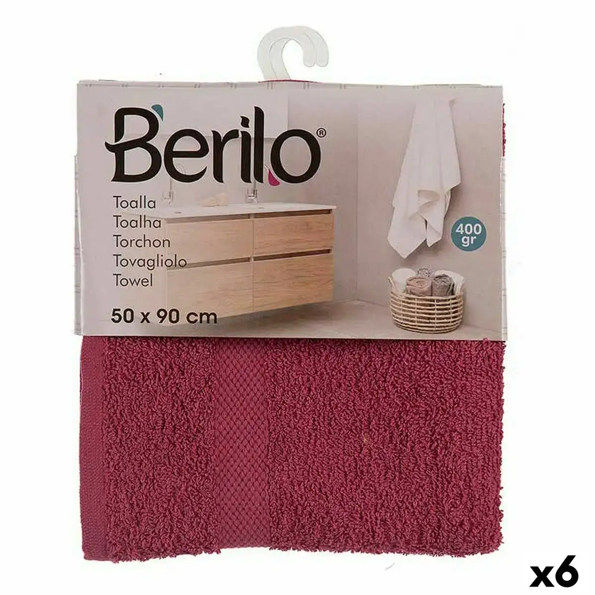 Serviette de toilette 50 x 0 5 x 90 cm bordeaux 6 unites _4128. DIAYTAR COTE D'IVOIRE - Votre Plateforme Shopping de Confiance. Naviguez à travers nos rayons et choisissez des produits fiables qui répondent à vos besoins quotidiens.