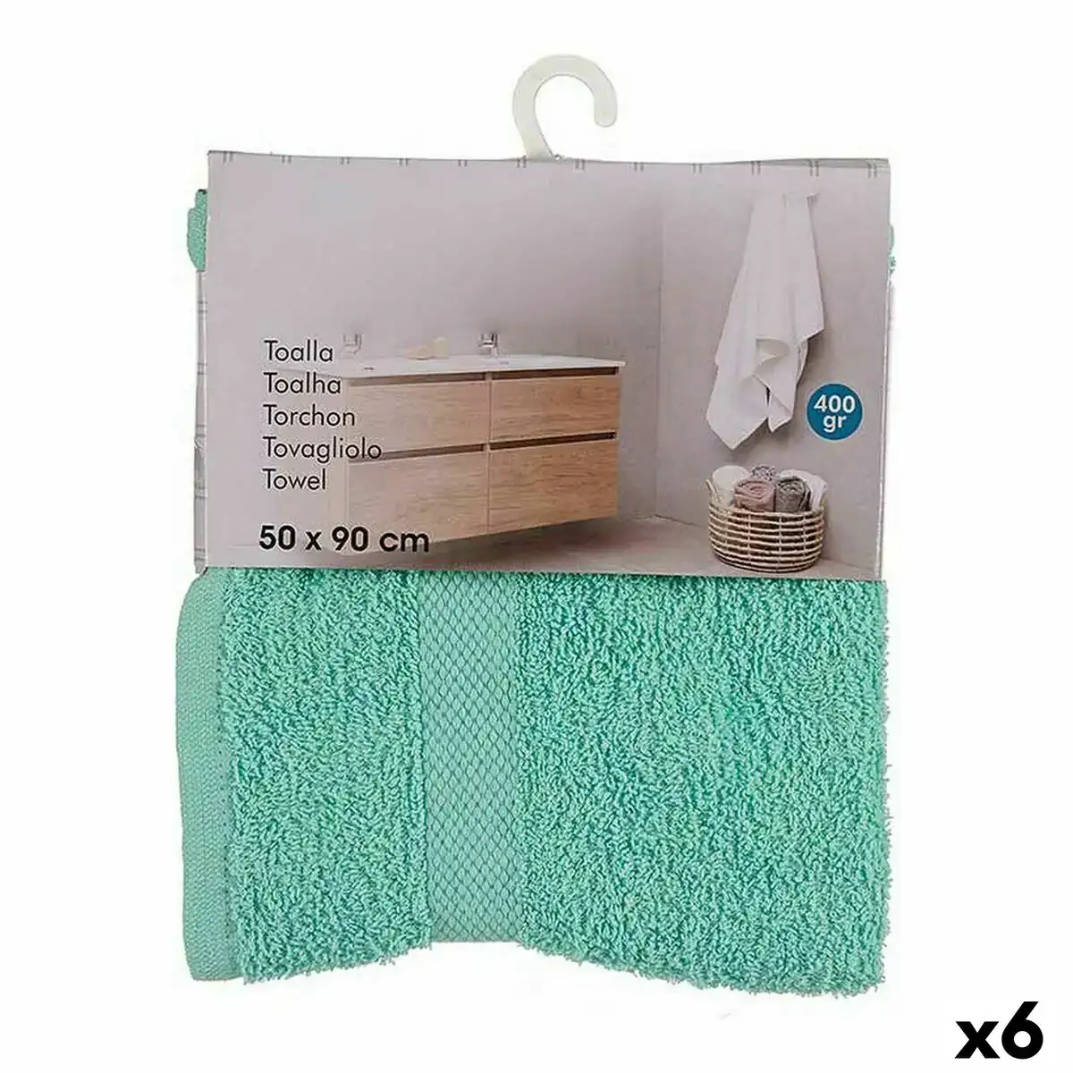 Serviette de toilette 50 x 90 cm turquoise 6 unites _7848. DIAYTAR COTE D'IVOIRE - Où Votre Shopping Prend Vie. Explorez notre boutique en ligne pour trouver des articles qui vous ressemblent et qui ajoutent de l'éclat à votre quotidien.