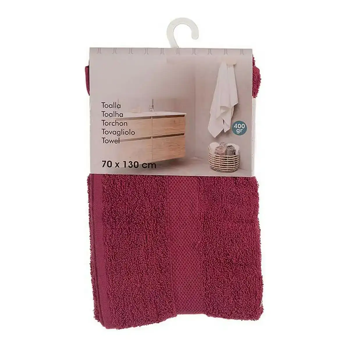 Serviette de toilette 70 x 0 5 x 130 cm bordeaux_8022. DIAYTAR COTE D'IVOIRE - Où la Qualité est Notre Engagement. Explorez notre boutique en ligne pour découvrir des produits conçus pour vous apporter satisfaction et plaisir.