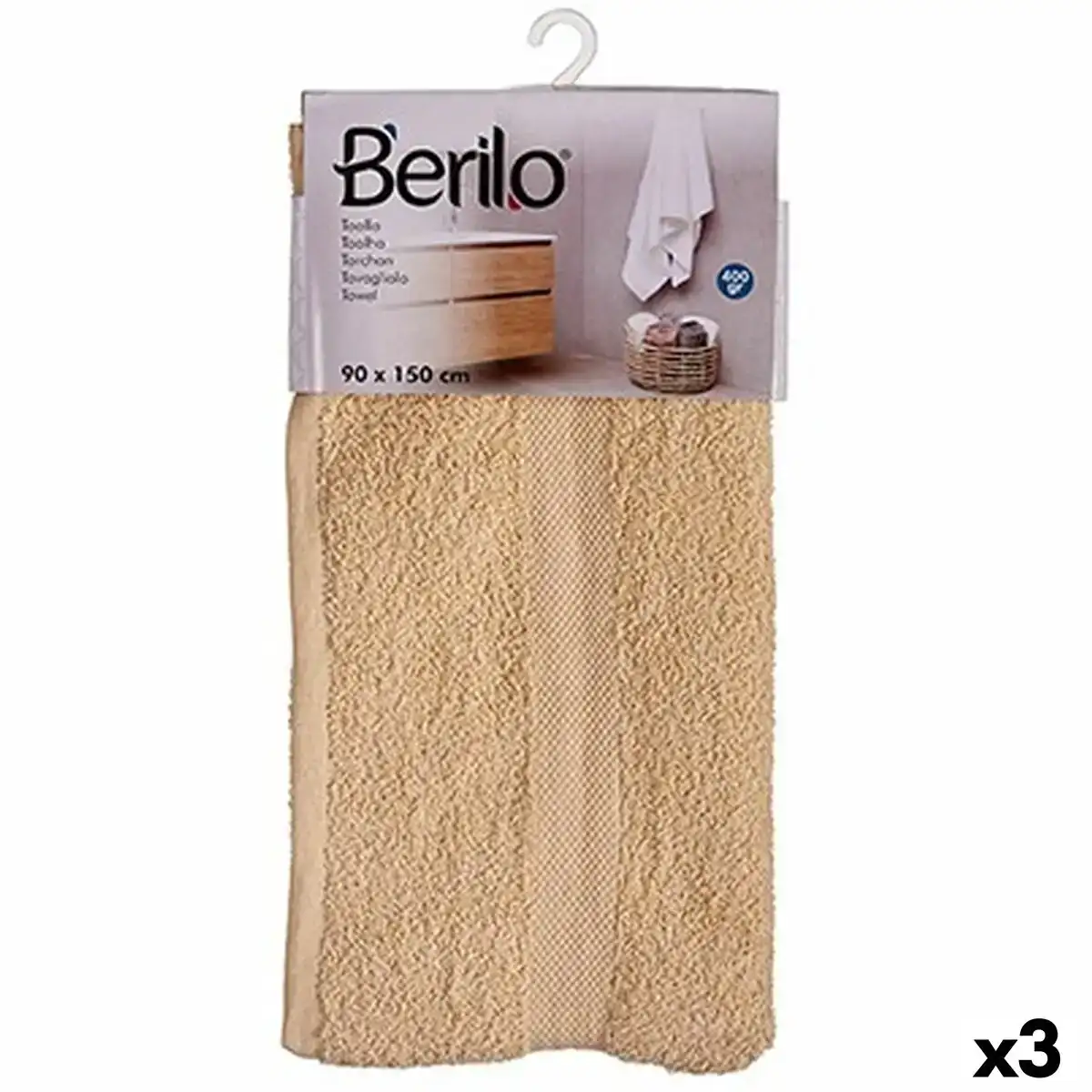 Serviette de toilette 90 x 150 cm creme 3 unites _9564. DIAYTAR COTE D'IVOIRE - Où Chaque Produit est une Promesse de Qualité. Explorez notre boutique en ligne et choisissez des produits qui répondent à vos exigences élevées.