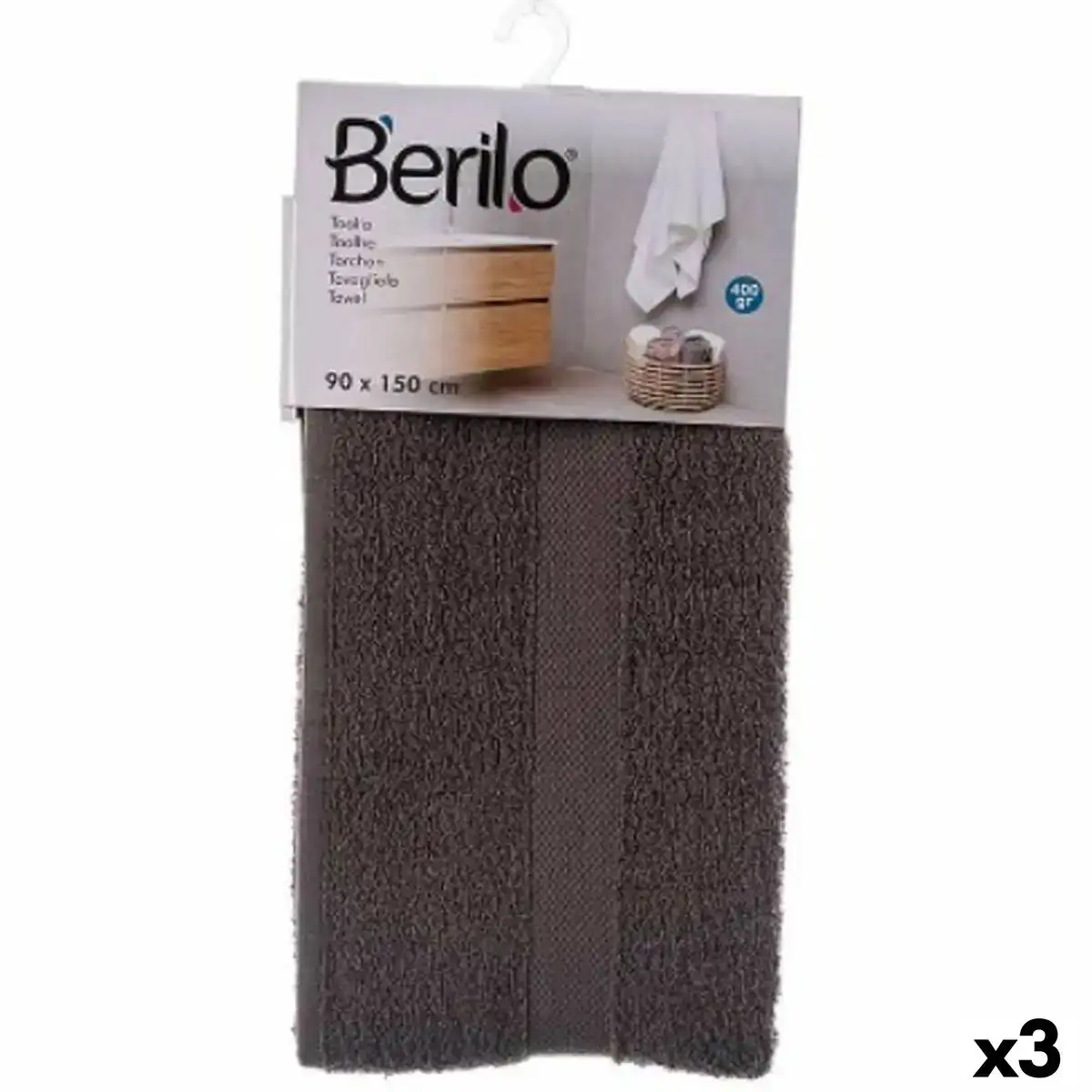 Serviette de toilette 90 x 150 cm gris 3 unites _4258. DIAYTAR COTE D'IVOIRE - Là où Chaque Produit a son Histoire. Découvrez notre gamme de produits, chacun portant en lui le récit de l'artisanat et de la passion, pour vous offrir une expérience de shopping authentique.