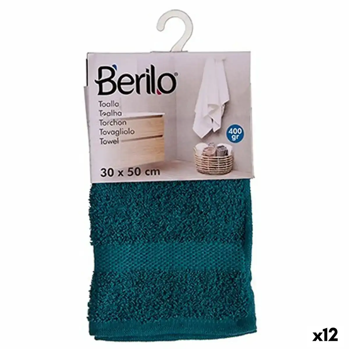 Serviette de toilette bleu 30 x 50 cm 12 unites _5253. DIAYTAR COTE D'IVOIRE - Là où la Beauté Rencontre la Fonctionnalité. Parcourez notre sélection pour trouver des produits qui allient esthétique et praticité, pour un quotidien sublimé.