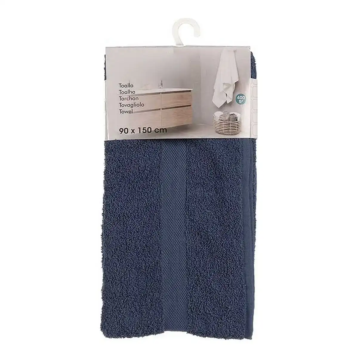 Serviette de toilette bleu fonce 90 x 150 cm _8052. DIAYTAR COTE D'IVOIRE - L'Art de Choisir, l'Art de S'émerveiller. Explorez notre gamme de produits et laissez-vous émerveiller par des créations authentiques et des designs modernes.