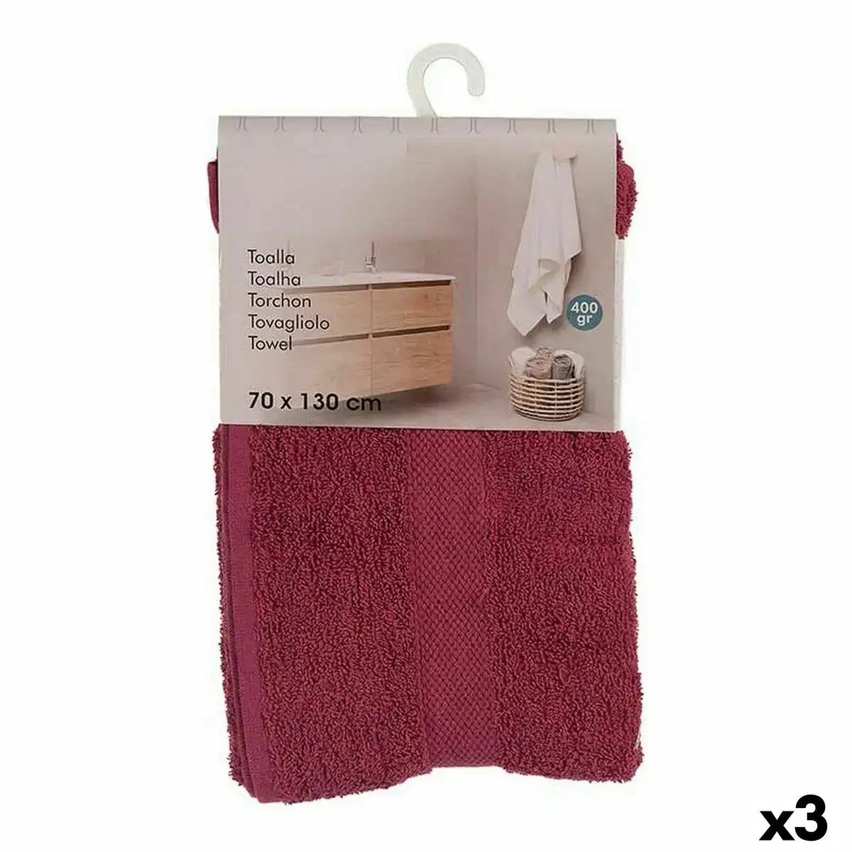 Serviette de toilette bordeaux 70 x 0 5 x 130 cm 3 unites _3963. DIAYTAR COTE D'IVOIRE - Votre Passage vers l'Élégance Abordable. Explorez notre collection où chaque produit est choisi pour sa qualité et son accessibilité, incarnant ainsi l'essence du Côte d'Ivoire.