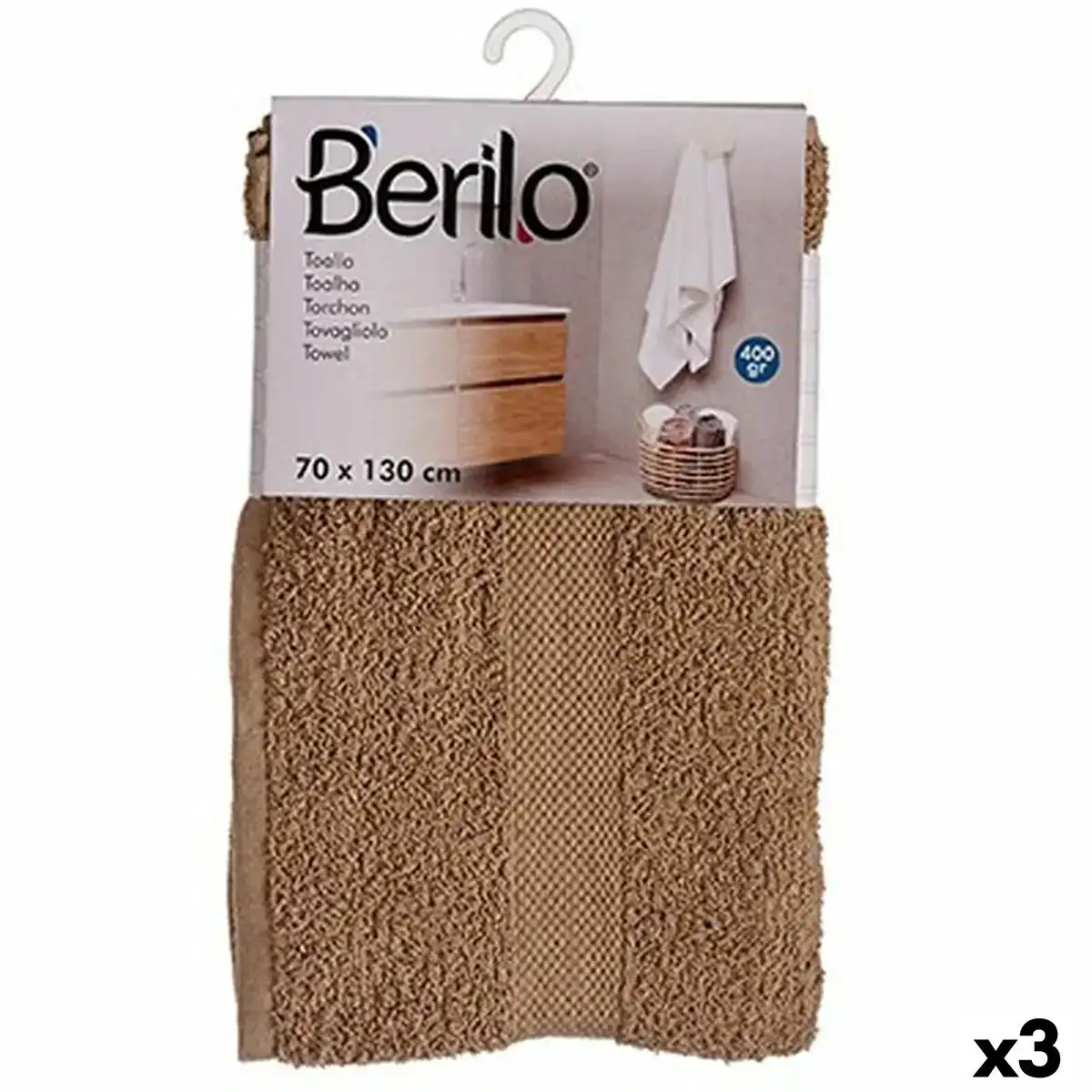 Serviette de toilette camel 70 x 130 cm 3 unites _5341. DIAYTAR COTE D'IVOIRE - Là où Vos Rêves Prendent Forme. Plongez dans notre catalogue diversifié et trouvez des produits qui enrichiront votre quotidien, du pratique à l'exceptionnel.
