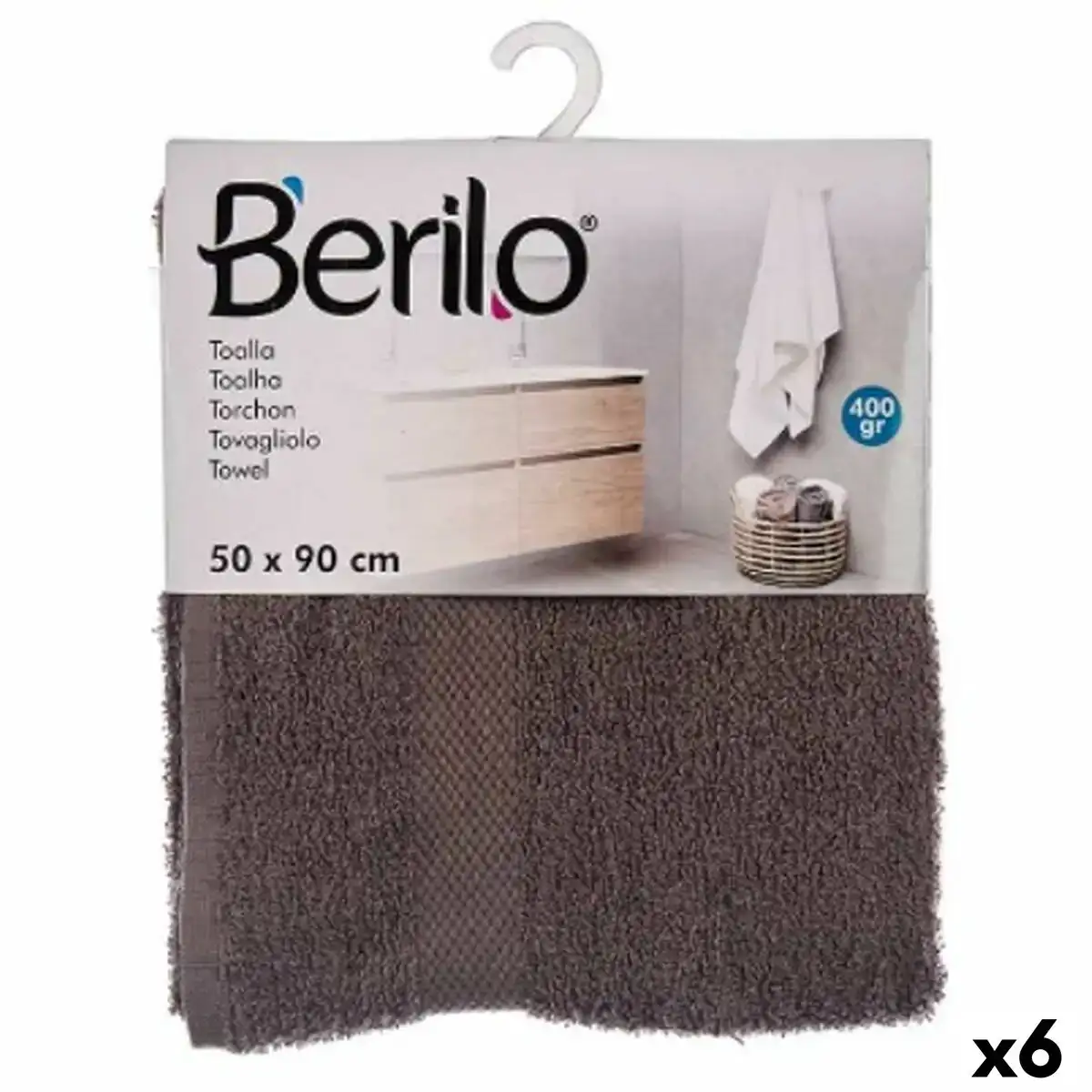 Serviette de toilette gris 50 x 90 cm 6 unites _4576. DIAYTAR COTE D'IVOIRE - Où Choisir est une Célébration de l'Artisanat Local. Découvrez notre boutique en ligne et choisissez des produits qui incarnent la passion des artisans sénégalais.