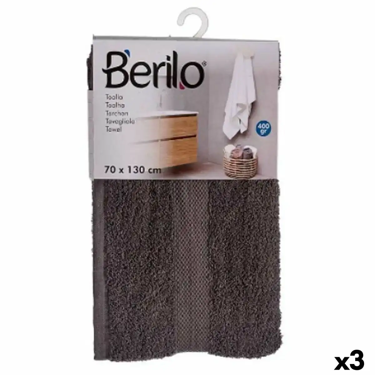 Serviette de toilette gris 70 x 130 cm 3 unites _8826. DIAYTAR COTE D'IVOIRE - Votre Plateforme pour un Shopping Inspiré. Explorez nos offres variées et découvrez des articles qui stimulent votre créativité et embellissent votre vie.