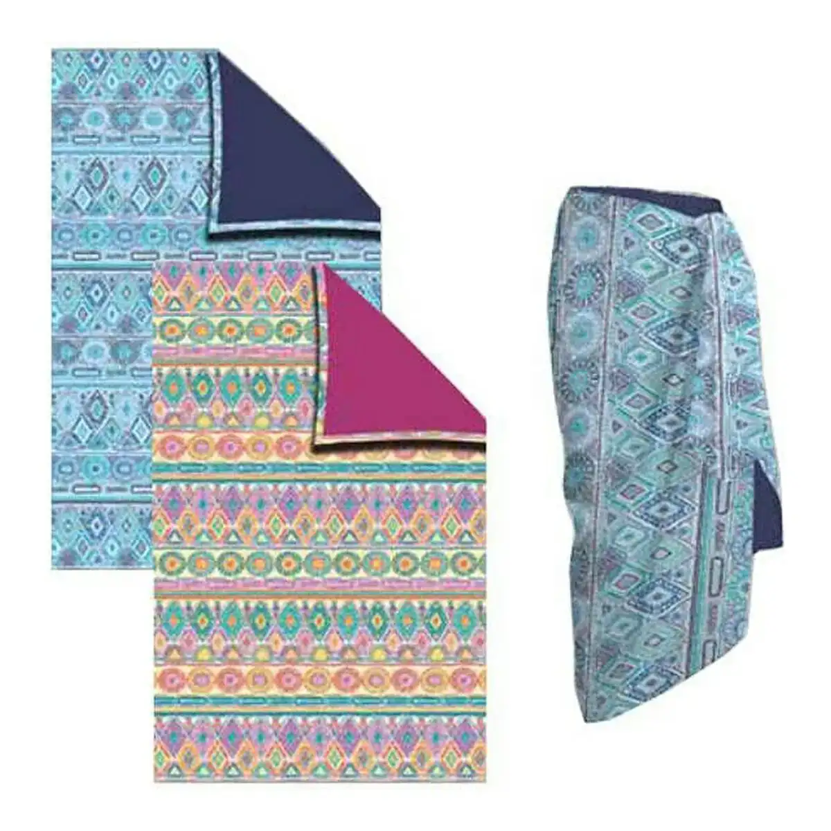 Serviette pareo secaneta kelani bleu fuchsia_8688. DIAYTAR COTE D'IVOIRE - Votre Passage vers l'Élégance Abordable. Explorez notre collection où chaque produit est choisi pour sa qualité et son accessibilité, incarnant ainsi l'essence du Côte d'Ivoire.