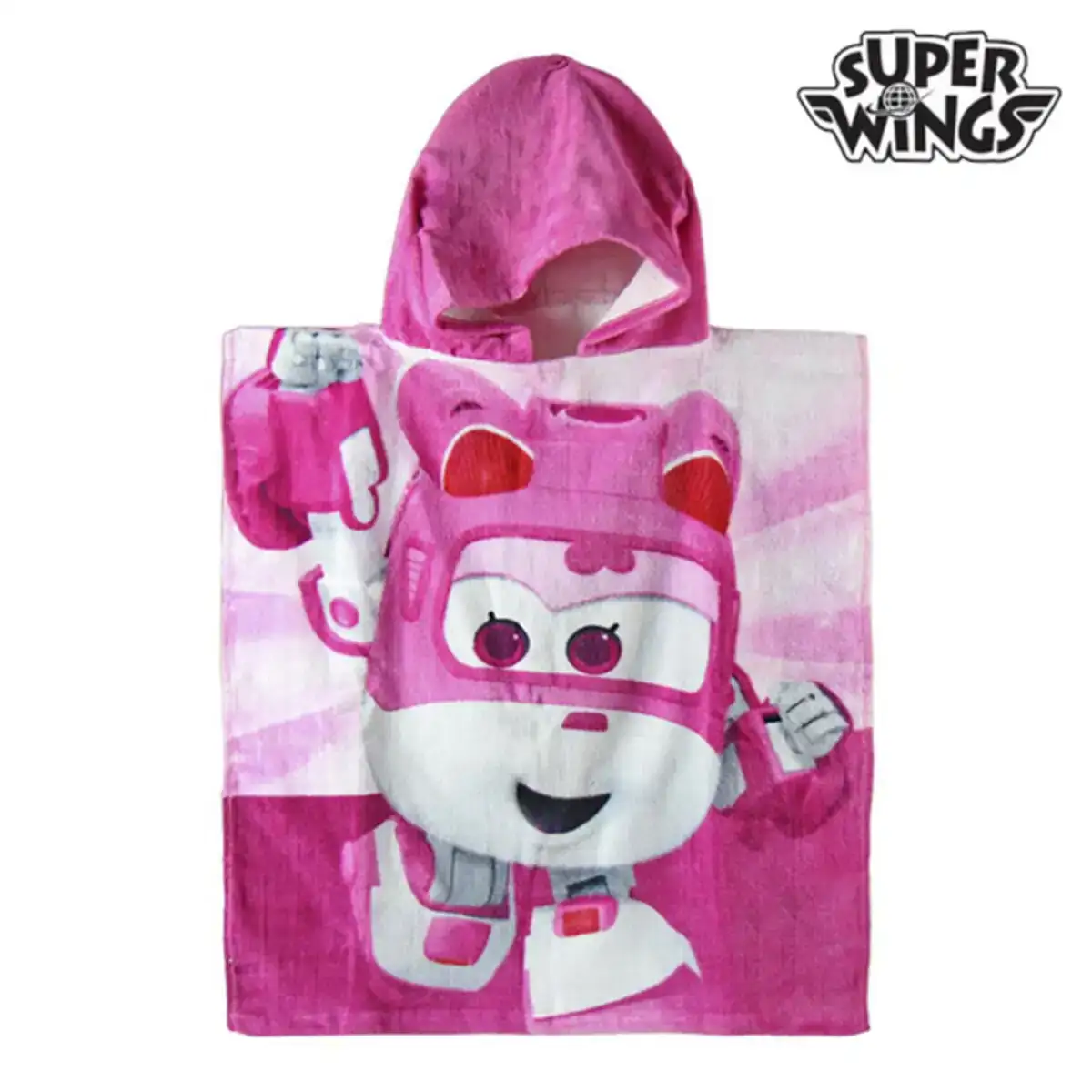 Serviette poncho rose a capuche de super wings_6110. Bienvenue chez DIAYTAR COTE D'IVOIRE - Où Chaque Produit a son Histoire. Plongez dans notre sélection diversifiée et découvrez des articles qui racontent le riche patrimoine sénégalais.