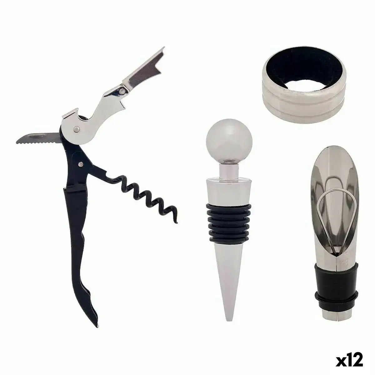 Set a vin noir argente acier inoxydable 12 unites _7212. DIAYTAR COTE D'IVOIRE - Votre Passage vers l'Élégance Accessible. Parcourez notre boutique en ligne pour trouver des produits qui vous permettent d'allier style et économies.