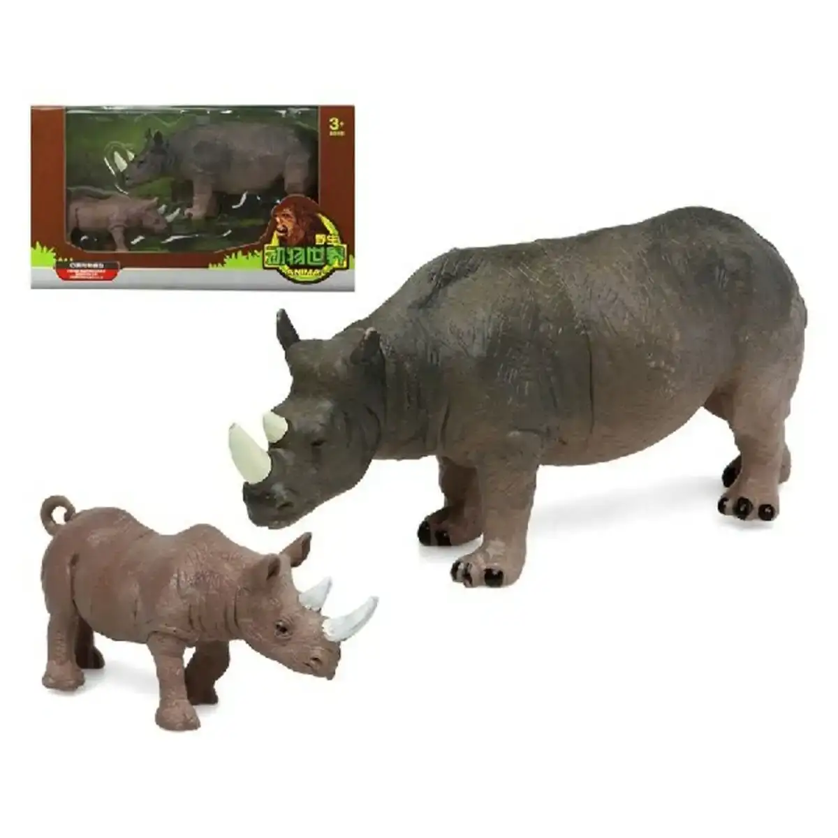 Set animaux sauvages rhinoceros 2 pcs _1429. DIAYTAR COTE D'IVOIRE - Où la Qualité et la Diversité Fusionnent. Explorez notre boutique en ligne pour découvrir une gamme variée de produits qui incarnent l'excellence et l'authenticité.