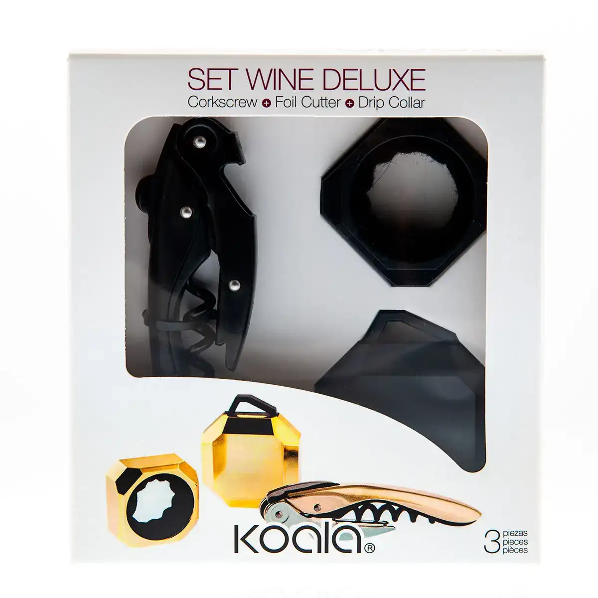 Set d accessoires pour vin koala deluxe 3 pieces noir metal_6764. DIAYTAR COTE D'IVOIRE - Votre Destination pour un Shopping Unique. Parcourez notre catalogue et trouvez des articles qui vous inspirent et vous édifient.