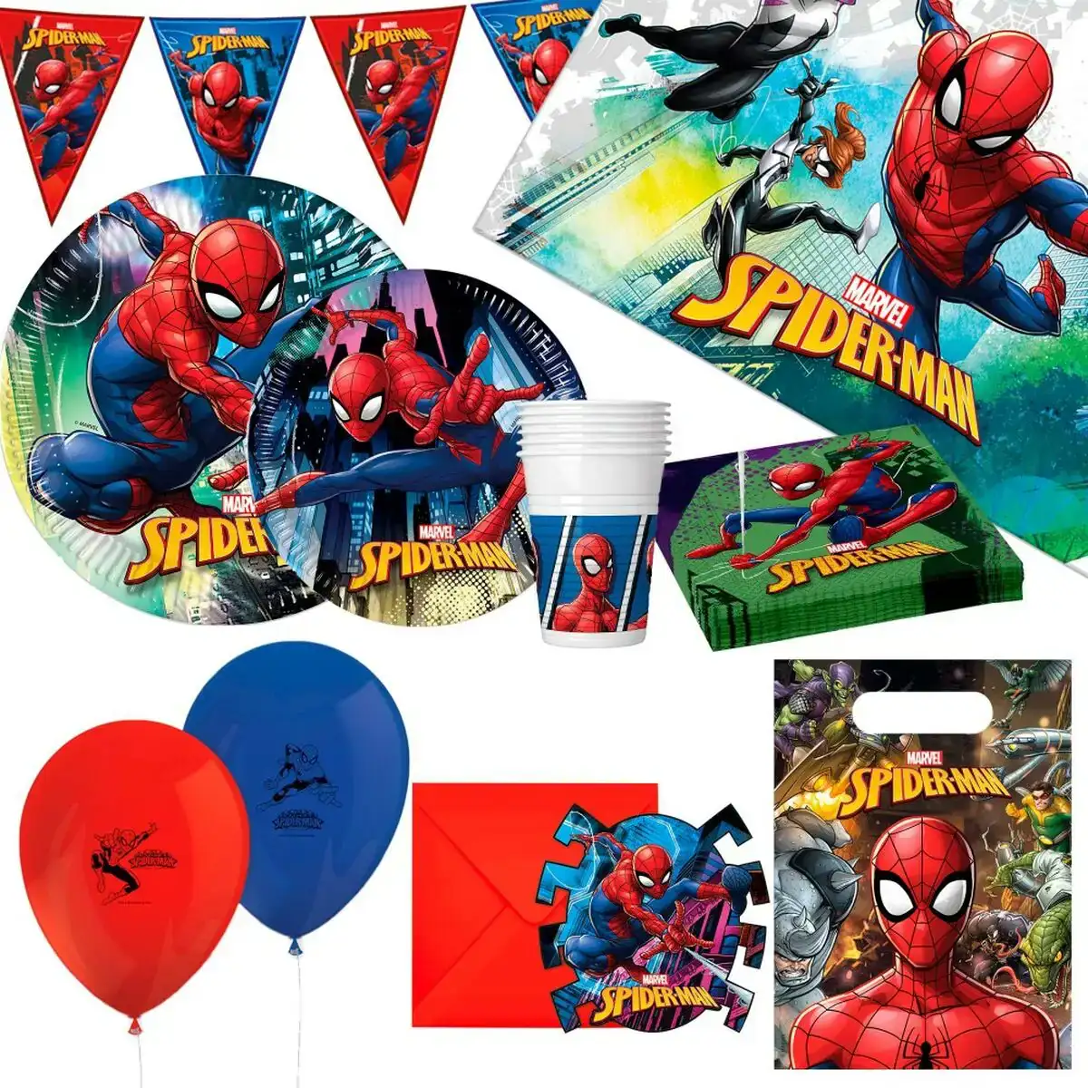 Set d articles de fete spiderman 66 pieces_5012. DIAYTAR COTE D'IVOIRE - Votre Oasis de Shopping en Ligne. Explorez notre boutique et découvrez des produits qui ajoutent une touche de magie à votre quotidien.