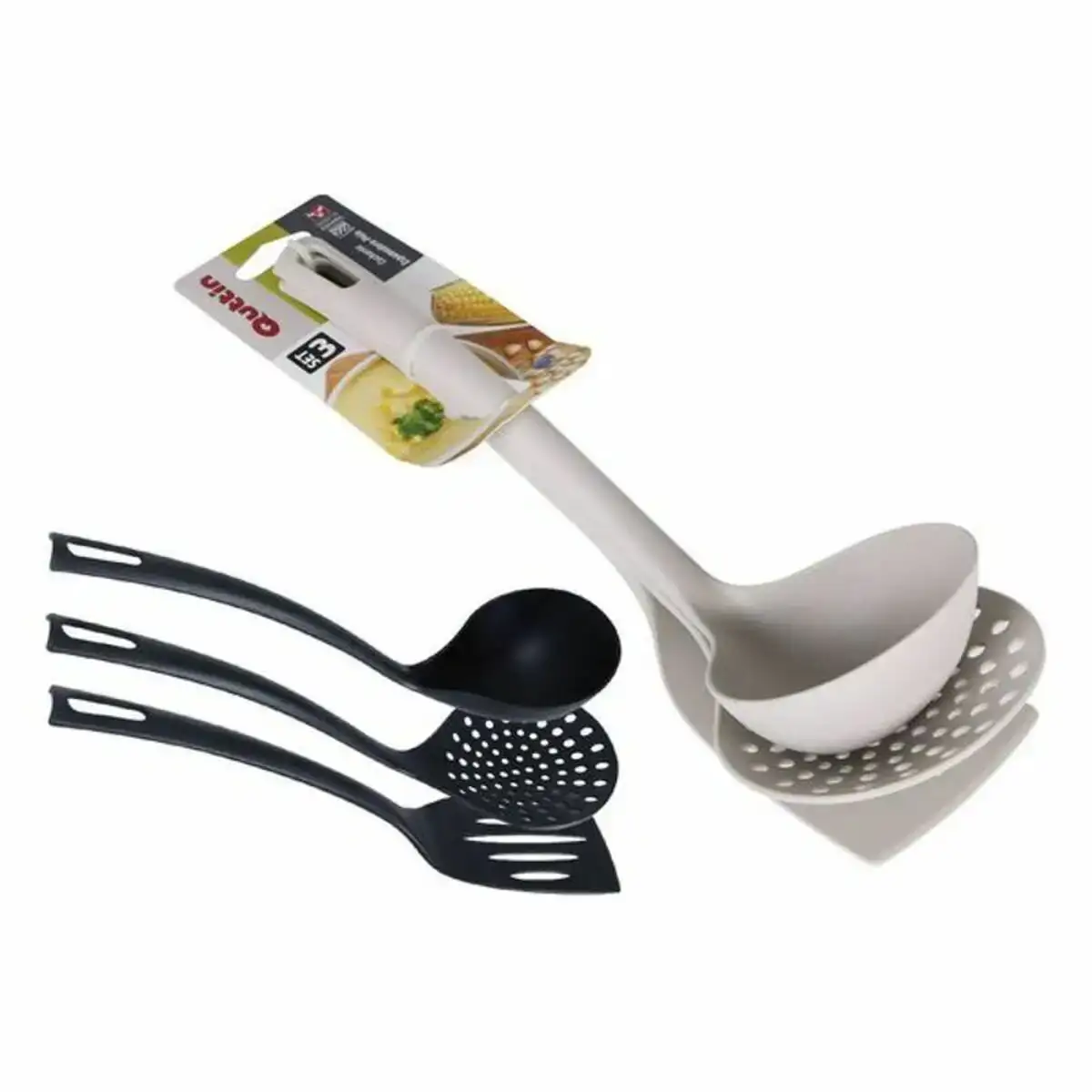 Set d ustensiles de cuisine quttin nylon 3 pieces _1792. DIAYTAR COTE D'IVOIRE - Où Chaque Produit a son Histoire. Découvrez notre gamme de produits, chacun portant en lui le récit de l'artisanat et de la passion, pour vous offrir une expérience de shopping authentique.