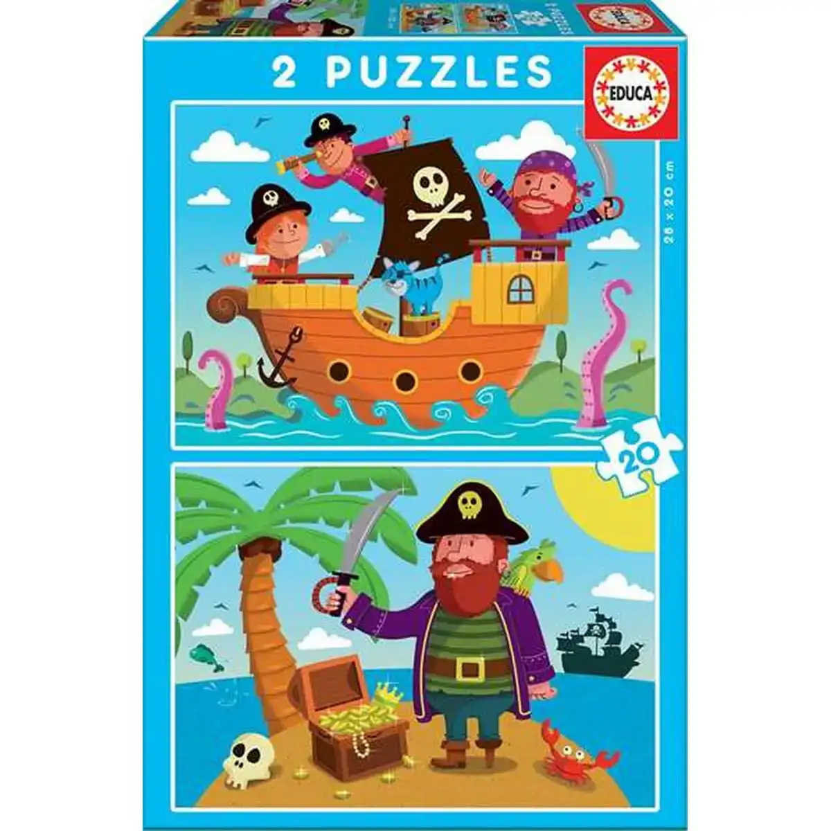 Set de 2 puzzles educa 20 pieces pirates_4576. DIAYTAR COTE D'IVOIRE - L'Art du Shopping Éclairé. Parcourez notre catalogue et choisissez parmi des produits de qualité qui satisferont vos besoins et votre style.