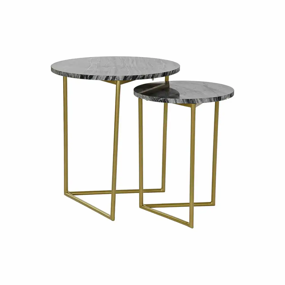 Set de 2 tables gigognes dkd home decor 40 x 40 x 45 cm noir dore metal marbre_6032. DIAYTAR COTE D'IVOIRE - L'Art de Trouver ce que Vous Aimez. Plongez dans notre assortiment varié et choisissez parmi des produits qui reflètent votre style et répondent à vos besoins.