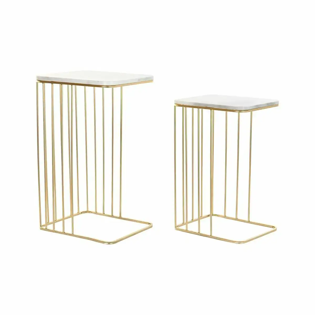 Set de 2 tables gigognes dkd home decor 45 4 x 37 5 x 73 cm dore metal marbre_6909. DIAYTAR COTE D'IVOIRE - Où le Shopping Devient une Aventure Culturelle. Plongez dans notre univers de produits qui célèbrent l'héritage et l'artisanat du Côte d'Ivoire.