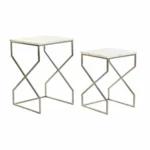 Set de 2 tables gigognes dkd home decor argente metal marbre 40 x 40 x 60 5 cm_3647. DIAYTAR COTE D'IVOIRE - Où Votre Shopping Prend Vie. Explorez notre boutique en ligne pour trouver des articles qui vous ressemblent et qui ajoutent de l'éclat à votre quotidien.