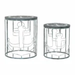 Set de 2 tables gigognes dkd home decor bleu blanc metal bois mdf 50 x 50 x 60 cm 40 x 40 x 48 cm _8649. Bienvenue chez DIAYTAR COTE D'IVOIRE - Là où les Désirs Prendent Vie. Explorez notre boutique en ligne et laissez-vous séduire par des articles qui font écho à vos aspirations et à votre style unique.