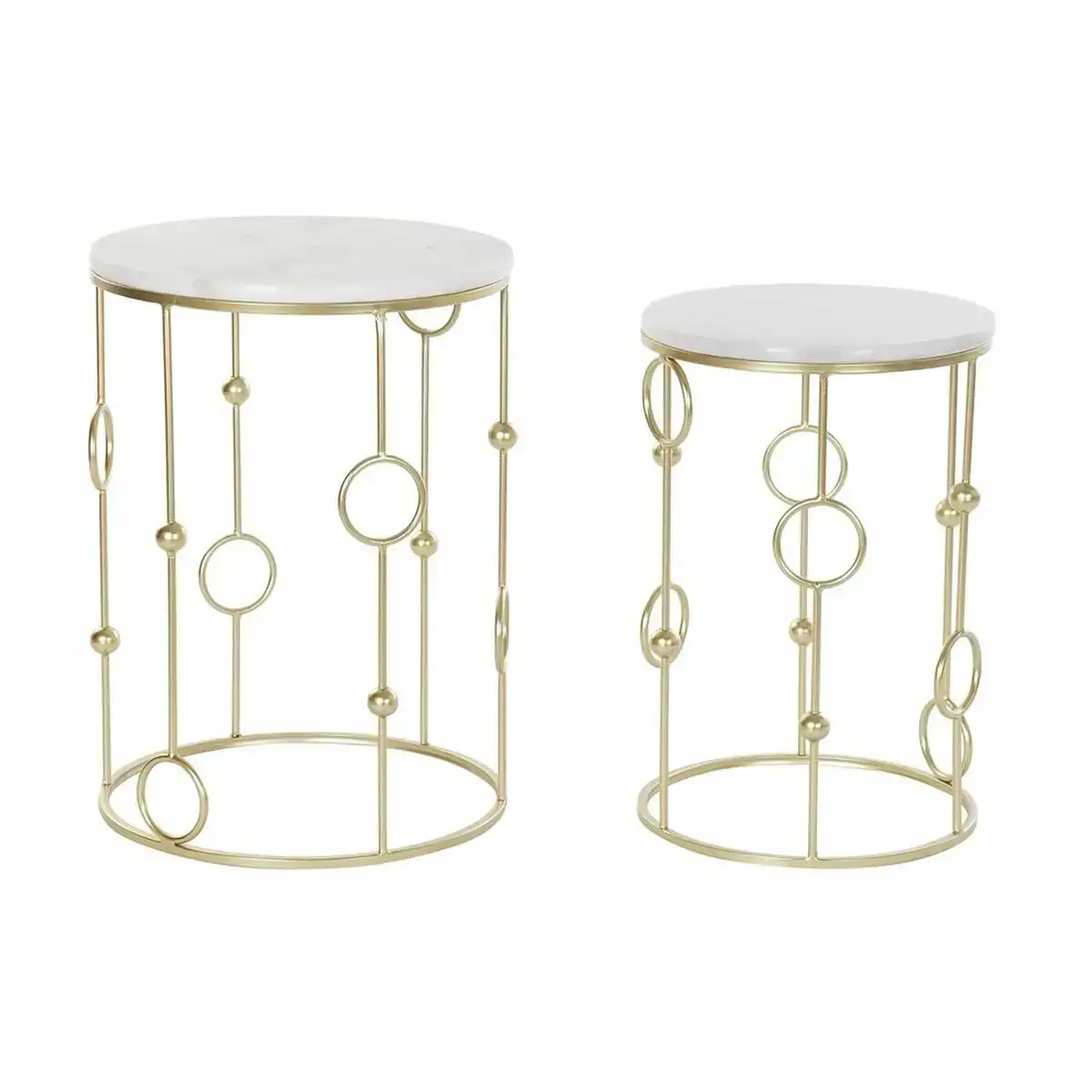 Set de 2 tables gigognes dkd home decor dore metal blanc marbre 40 5 x 40 5 x 55 cm 2 pcs _5014. DIAYTAR COTE D'IVOIRE - Votre Destination Shopping d'Exception. Parcourez nos rayons virtuels et choisissez des produits qui incarnent l'excellence et la diversité.