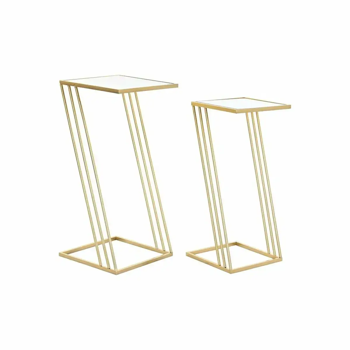 Set de 2 tables gigognes dkd home decor dore metal miroir 33 x 33 x 72 cm_5827. DIAYTAR COTE D'IVOIRE - L'Art du Shopping Facilité. Naviguez sur notre plateforme en ligne pour découvrir une expérience d'achat fluide et agréable, avec une gamme de produits adaptés à tous.