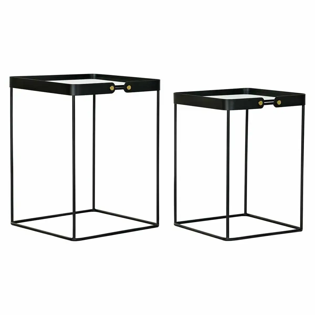 Set de 2 tables gigognes dkd home decor verre noir dore metal 42 x 42 x 56 cm 2 pcs _1490. DIAYTAR COTE D'IVOIRE - Votre Passage vers l'Exceptionnel. Naviguez à travers notre sélection minutieuse et découvrez des articles qui apportent une touche spéciale à chaque instant de votre vie.