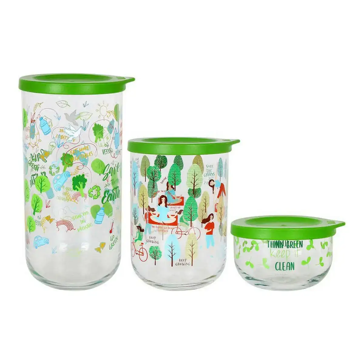 Set de 3 boites lav earth verre_1288. DIAYTAR COTE D'IVOIRE - Votre Passage vers le Chic et l'Élégance. Naviguez à travers notre boutique en ligne pour trouver des produits qui ajoutent une touche sophistiquée à votre style.